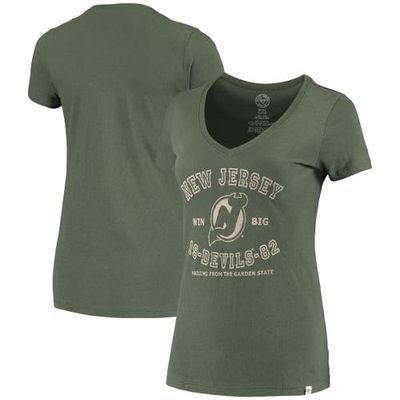 Women's '47 Green New Jersey Devils Flanker V-Neck T-Shirt