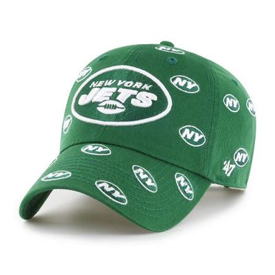 Women's '47 Green New York Jets Confetti Clean Up Adjustable Hat