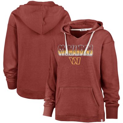 Women's '47 Heathered Burgundy Washington Commanders Color Rise Kennedy Pullover V-Neck Hoodie