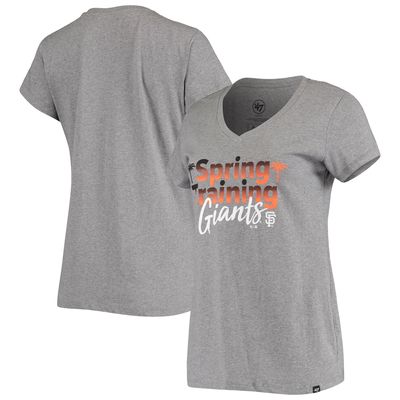 Women's '47 Heathered Gray San Francisco Giants Spring Training Fade V-Neck T-Shirt