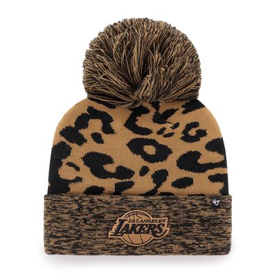 Women's '47 Leopard Los Angeles Lakers Rosette Cuffed Knit Hat with Pom