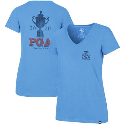 Women's '47 Light Blue 2020 PGA Championship MVP Scrum V-Neck T-Shirt