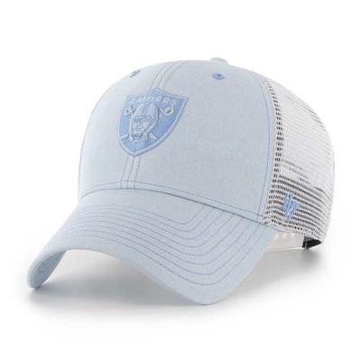 Women's '47 Light Blue/White Las Vegas Raiders Haze Clean Up Trucker Snapback Hat