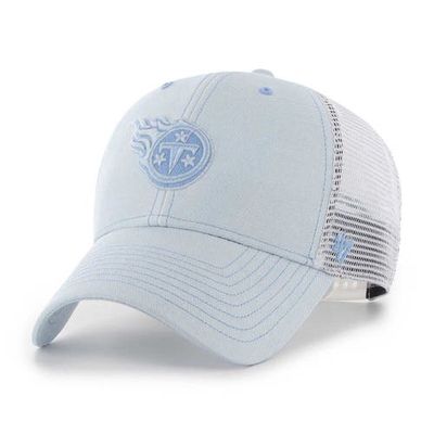 Women's '47 Light Blue/White Tennessee Titans Haze Clean Up Trucker Snapback Hat