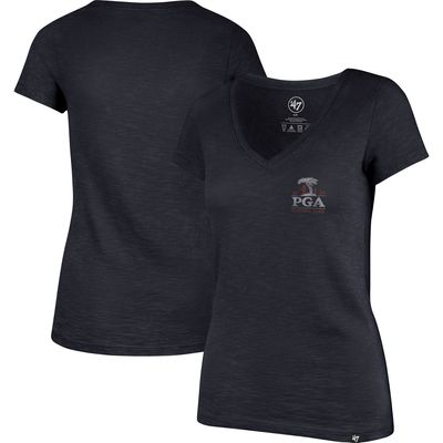 Women's '47 Navy 2020 PGA Championship Grit Scrum V-Neck T-Shirt