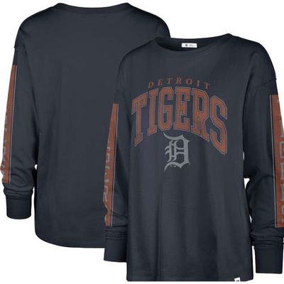 Women's '47 Navy Detroit Tigers Statement Long Sleeve T-Shirt