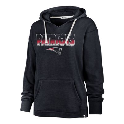 Women's '47 Navy New England Patriots Color Rise Kennedy Pullover Hoodie
