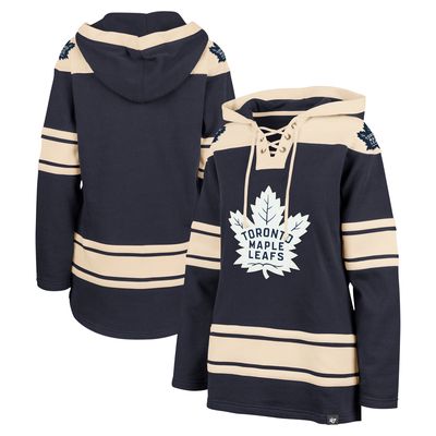 Women's '47 Navy Toronto Maple Leafs Superior Lacer Pullover Hoodie