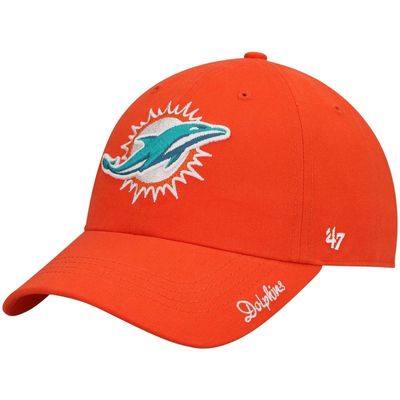 Women's '47 Orange Miami Dolphins Miata Clean Up Secondary Logo Adjustable Hat