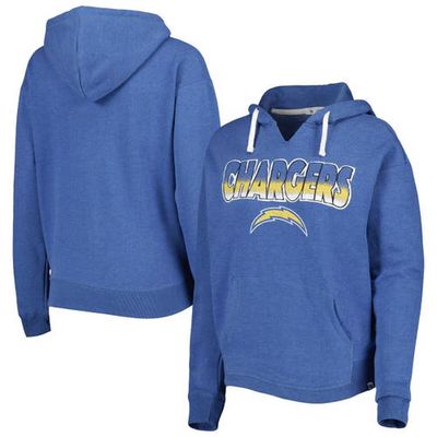 Women's '47 Powder Blue Los Angeles Chargers Color Rise Kennedy Notch Neck Pullover Hoodie