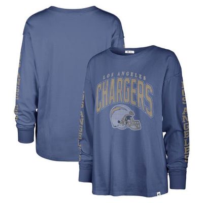 Women's '47 Powder Blue Los Angeles Chargers Tom Cat Long Sleeve T-Shirt