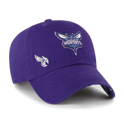 Women's '47 Purple Charlotte Hornets Confetti Undervisor Clean Up Adjustable Hat