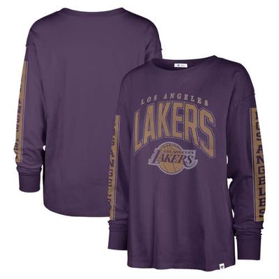 Women's '47 Purple Los Angeles Lakers Tomcat Long Sleeve T-Shirt