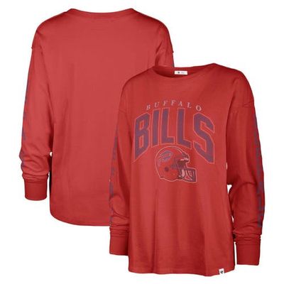 Women's '47 Red Buffalo Bills Tom Cat Lightweight Long Sleeve T-Shirt