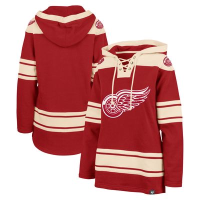 Women's '47 Red Detroit Red Wings Superior Lacer Pullover Hoodie