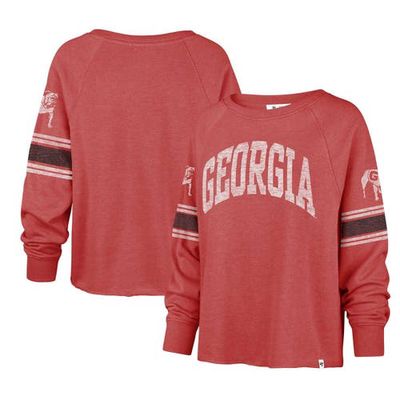 Women's '47 Red Georgia Bulldogs Allie Modest Raglan Long Sleeve Cropped T-Shirt