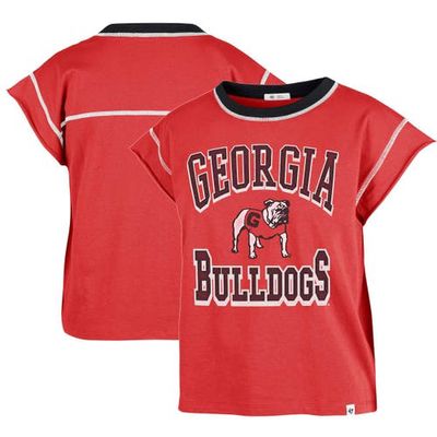 Women's '47 Red Georgia Bulldogs Sound Up Maya Cutoff T-Shirt