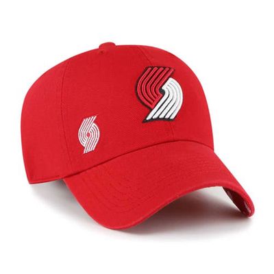 Women's '47 Red Portland Trail Blazers Confetti Undervisor Clean Up Adjustable Hat