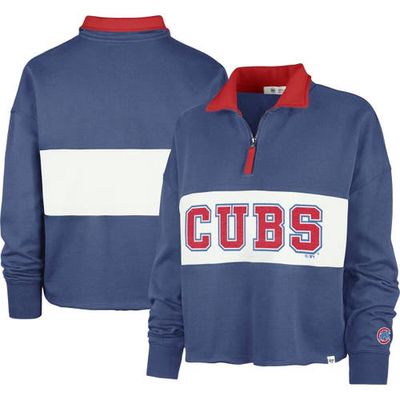 Women's '47 Royal Chicago Cubs Remi Quarter-Zip Cropped Top