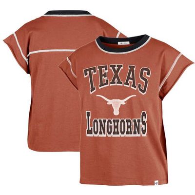 Women's '47 Texas Orange Texas Longhorns Sound Up Maya Cutoff T-Shirt in Burnt Orange