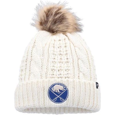 Women's '47 White Buffalo Sabres Meeko Cuffed Knit Hat with Pom in Cream