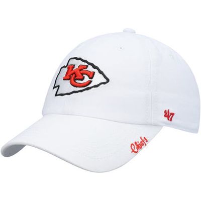 Women's '47 White Kansas City Chiefs Miata Clean Up Logo Adjustable Hat