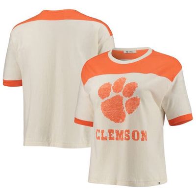 Women's '47 White/Orange Clemson Tigers Billie Crop T-Shirt