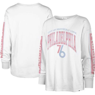 Women's '47 White Philadelphia 76ers City Edition SOA Long Sleeve T-Shirt