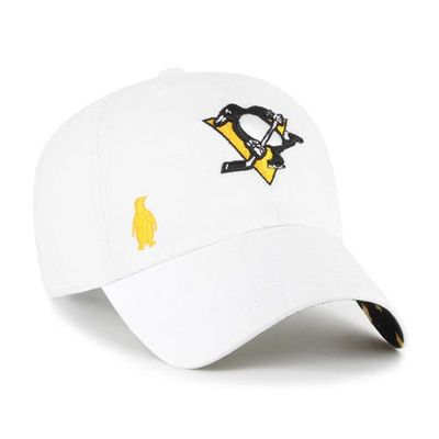 Women's '47 White Pittsburgh Penguins Confetti Clean Up Adjustable Hat