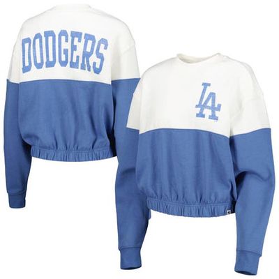 Women's '47 White/Royal Los Angeles Dodgers Take Two Bonita Pullover Sweatshirt