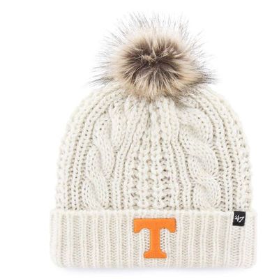 Women's '47 White Tennessee Volunteers Meeko Cuffed Knit Hat with Pom