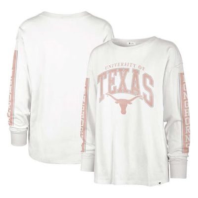 Women's '47 White Texas Longhorns Statement SOA 3-Hit Long Sleeve T-Shirt
