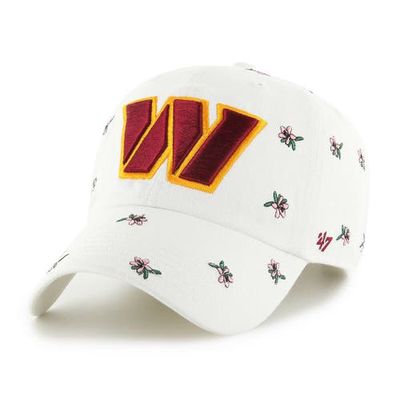Women's '47 White Washington Commanders Confetti Clean Up Adjustable Hat