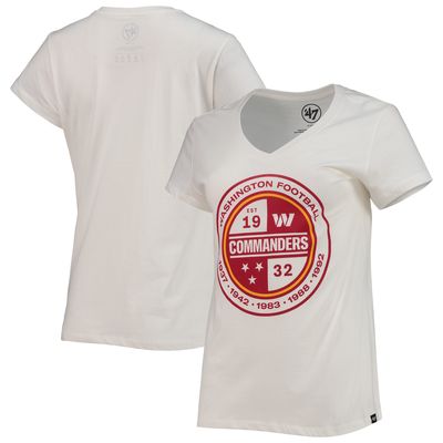 Women's '47 White Washington Commanders Imprint Ultra Rival V-Neck T-Shirt