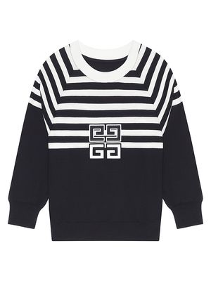 Women's 4G Sweatshirt In Jersey With Stripes - Black White - Size Large