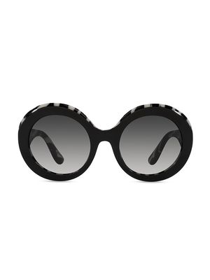 Women's 53MM Round Sunglasses - Black White