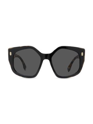 Women's 55MM Geometric Logo Sunglasses - Black