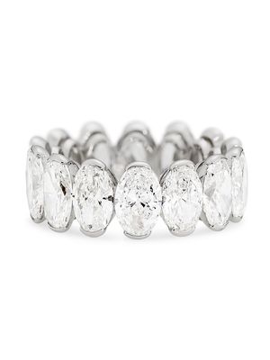Women's 9.91 CTW Oval Cut Eternity Band in Platinum - Size 4 - Size 4