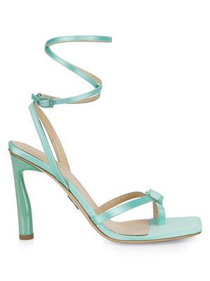 Women's 95 Strappy Crystal & Leather Sandals - Aqua - Size 8.5