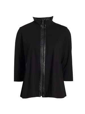 Women's A-Line Ponte Jacket - Black - Size 16