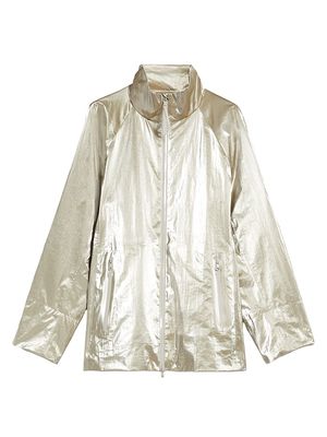 Women's Abadan Metallic Raincoat - Stone - Size 4