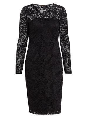 Women's Abbey Vintage Lace Twist Front Dress - Noir - Size XS - Noir - Size XS