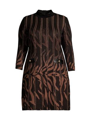 Women's Abstract Funnel Neck Dress - Size 20