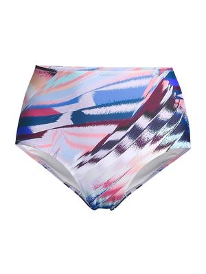 Women's Abstract-Print High-Waist Bikini Bottom - Mosaic - Size Small