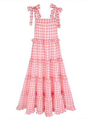 Women's Acapulco Dress - Apricot Gingham - Size XS