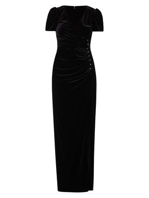 Women's Ada Velvet Studden Column Dress - Jet - Size 0