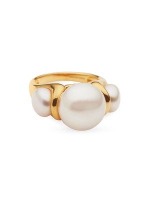 Women's Adara 24K-Gold-Plated & Cultured Freshwater Pearl Ring - Gold - Size 7 - Gold - Size 7