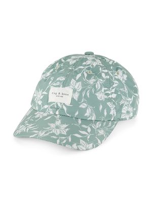 Women's Addison Floral Print Baseball Cap - Leaf Green