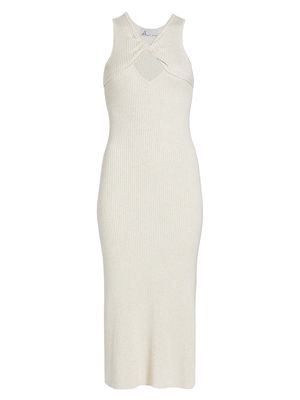 Women's Addison Rib-Knit Midi Dress - Creme - Size Small - Creme - Size Small