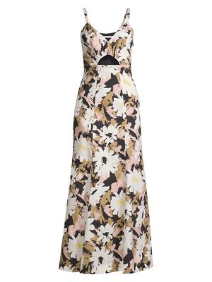 Women's Adele Cut-Out Maxi Dress - Painted Floral - Size Large